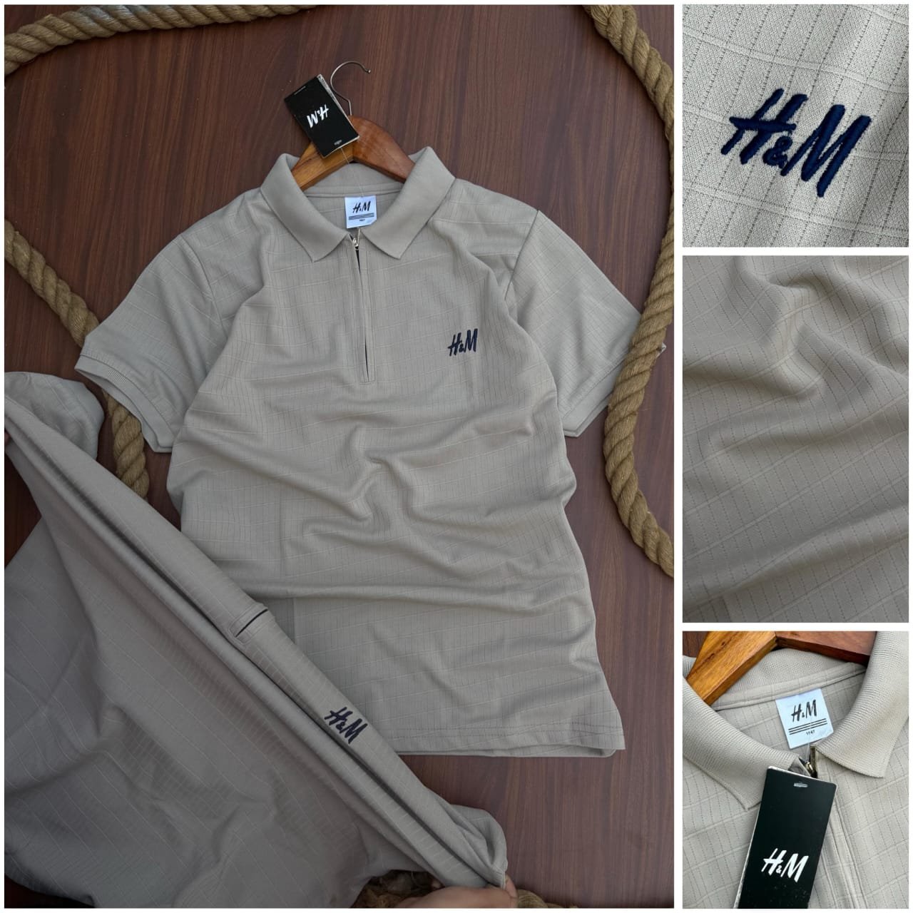 H&M Signature Zip Polo – Minimal Meets Modern Elegance" - Image 3