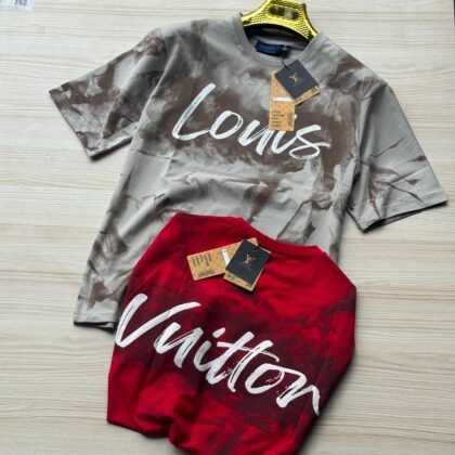 "Luxury Red Tee – Louis Vuitton Edition"
