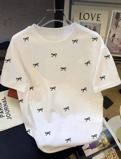 Bows & Whispers Tee – Soft Girl Edition"