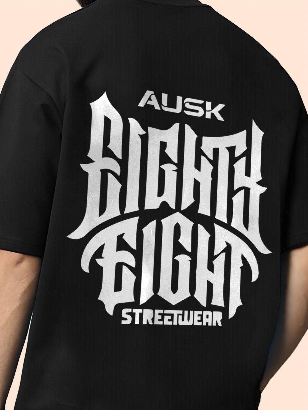 "Black 'EIGHT EIGHT' Streetwear Oversized T-Shirt - Image 3