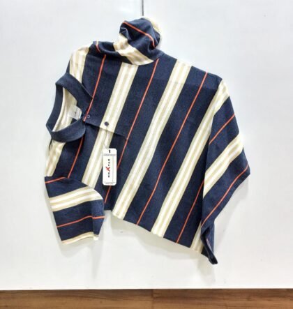 Designer Asymmetrical Striped T-Shirt